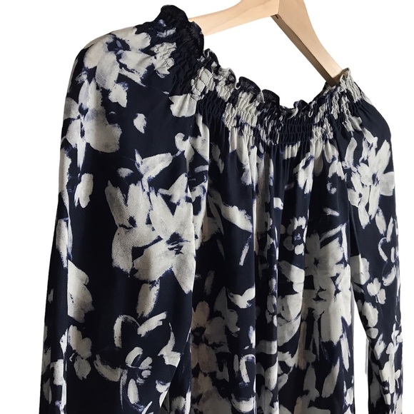 Lafayette 148 Small‎ Raelyn Augusto Crepe Floral Pullover Blouse Romantic Boho - Picture 3 of 9